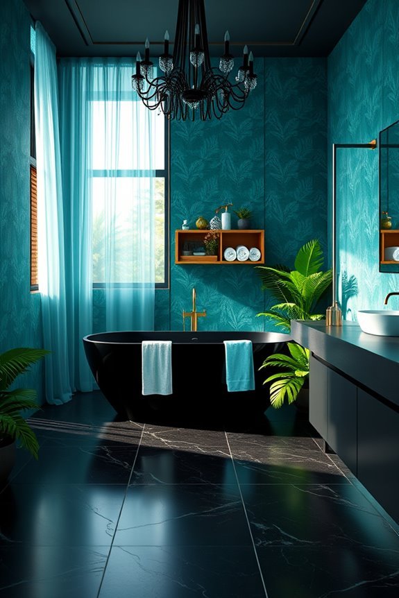 bold tropical bathroom design
