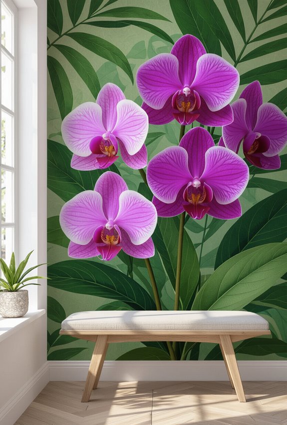bold tropical orchid wallpaper