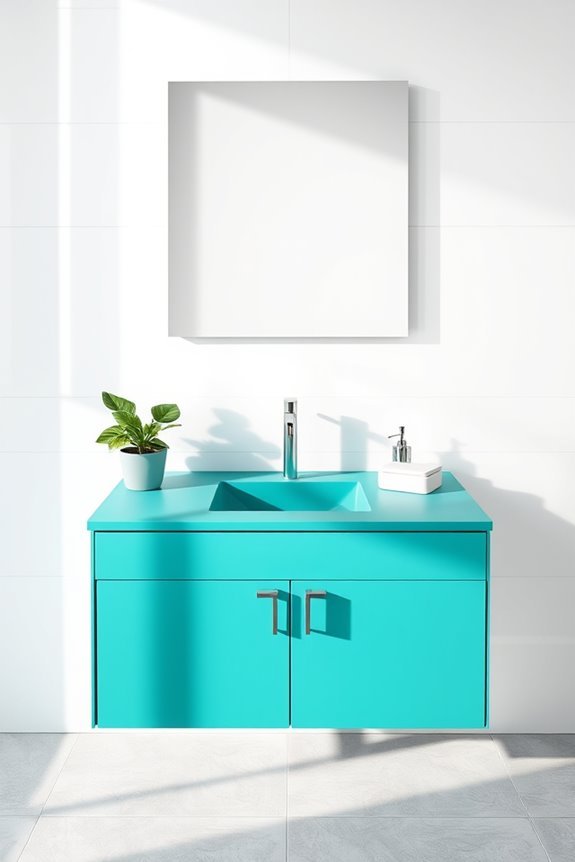 bold turquoise bathroom elegance