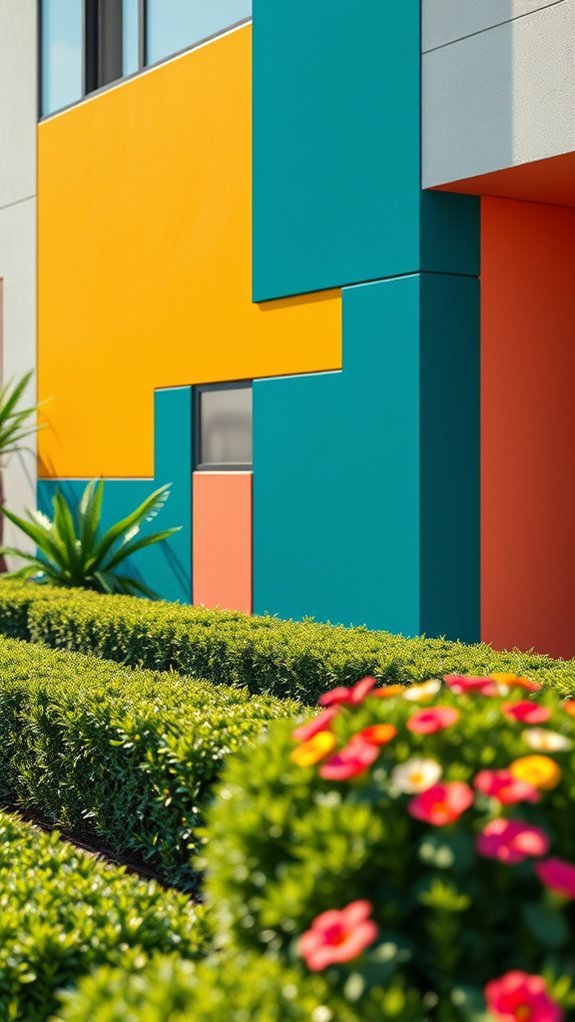 bold vibrant color blocking design