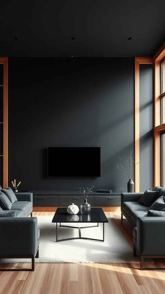 bold walls with oak