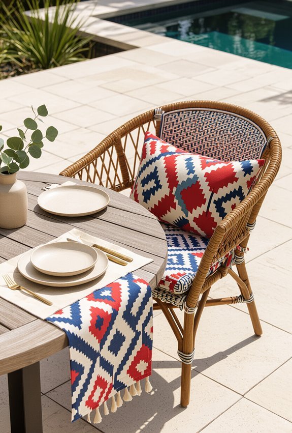 bold weatherproof patterned fabrics