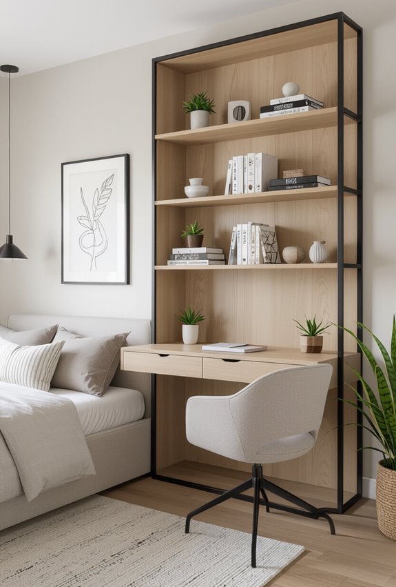 bookshelf desk combo divider