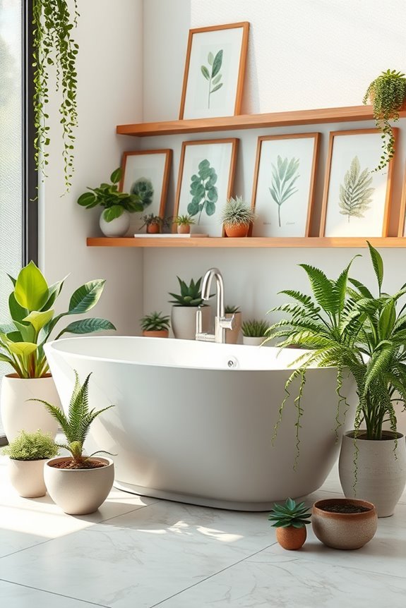 botanical art bathtub display