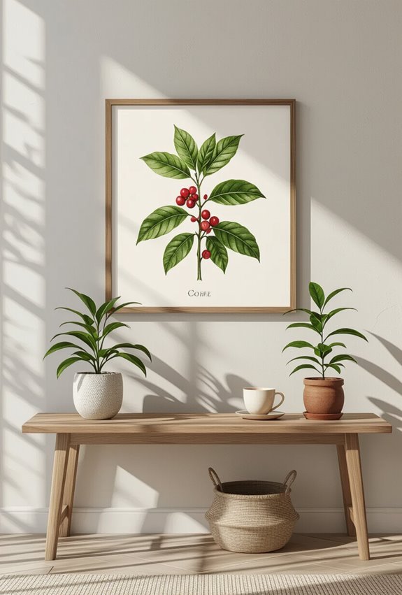 botanical coffee plant art