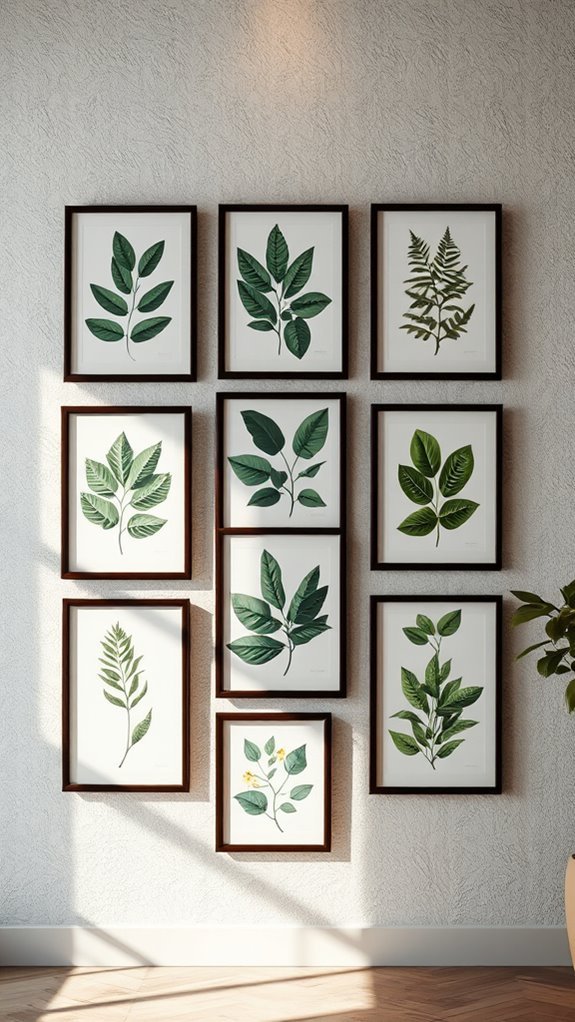 botanical prints enhance decor