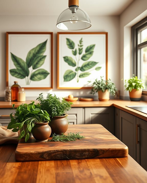 botanical prints enhance decor