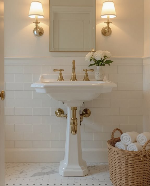brass accents enhance elegance