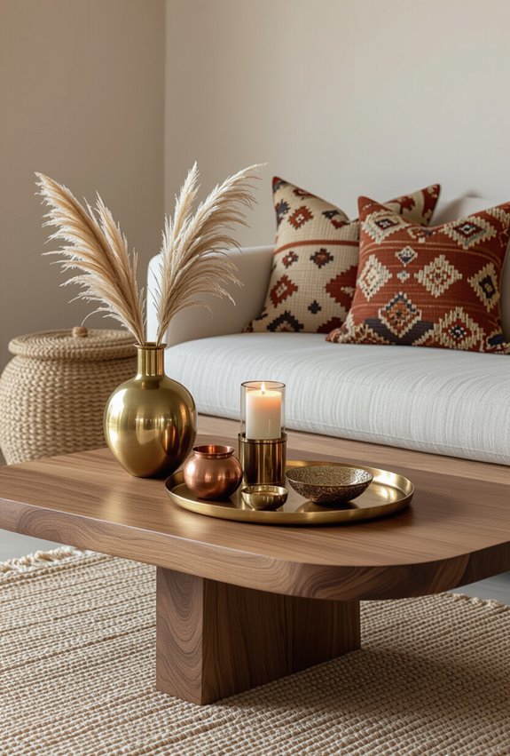 brass and copper accents