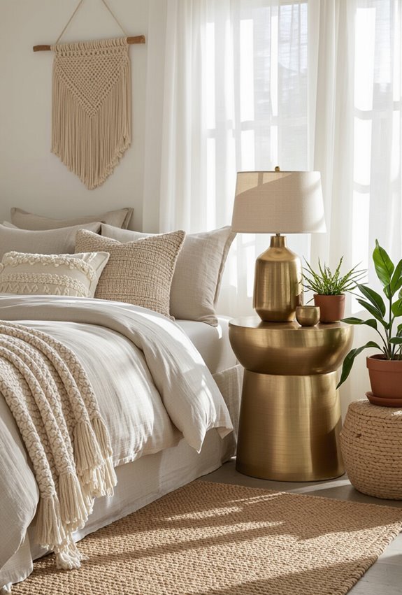 brass and hammered copper accents