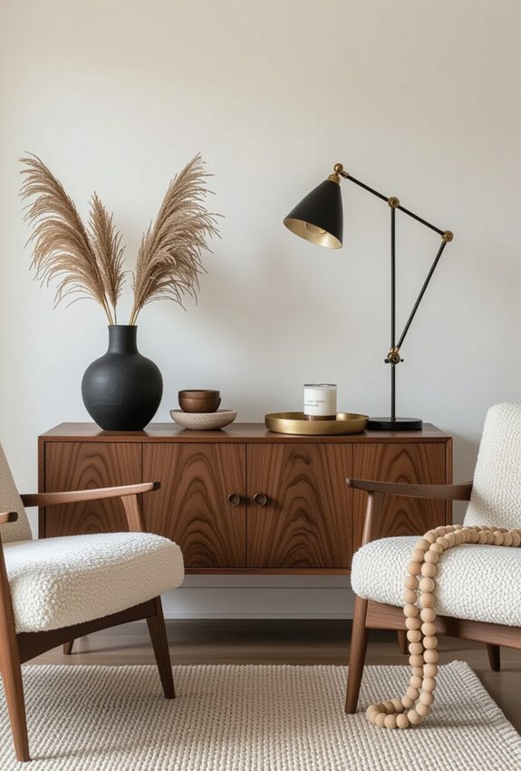 brass black warm wood