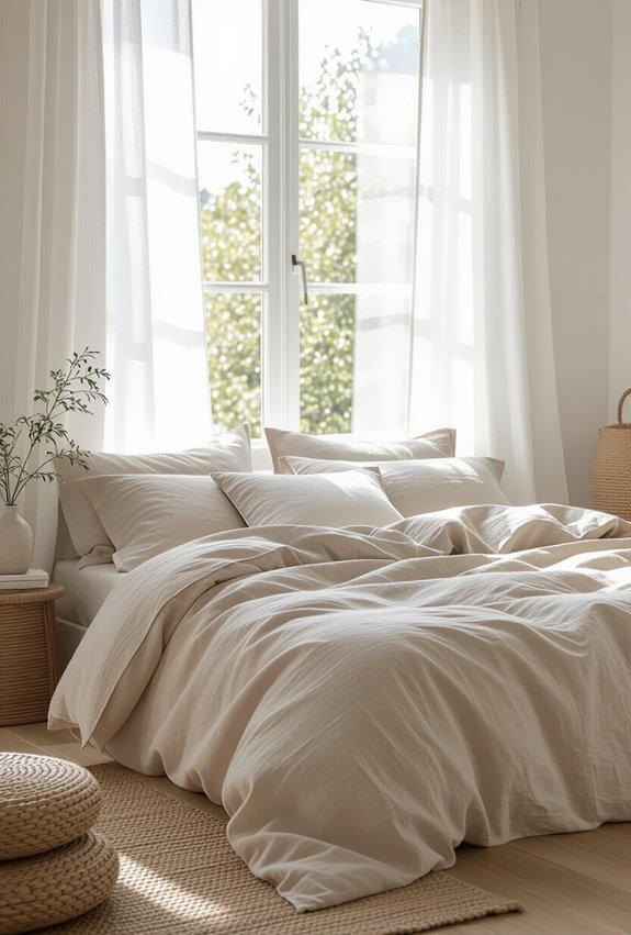 breathable lightweight linen bedding