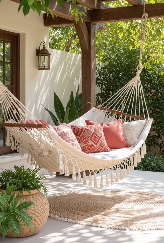 breathable patterned pillow hammock retreat