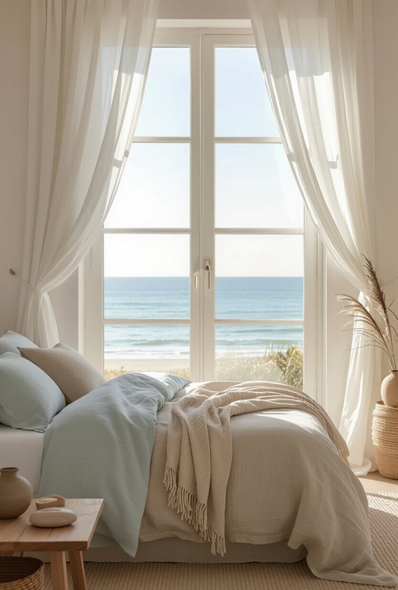 breezy layered coastal sheer curtains