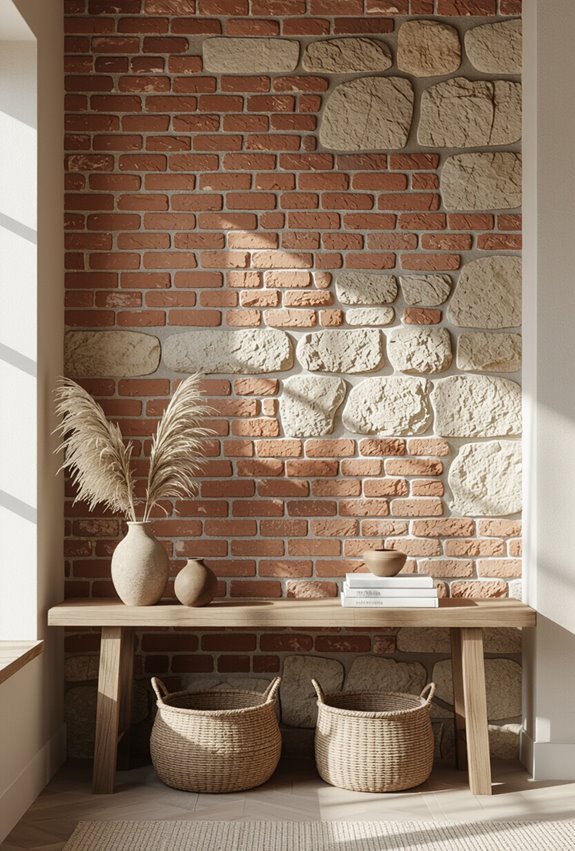brick and stone rustic layering