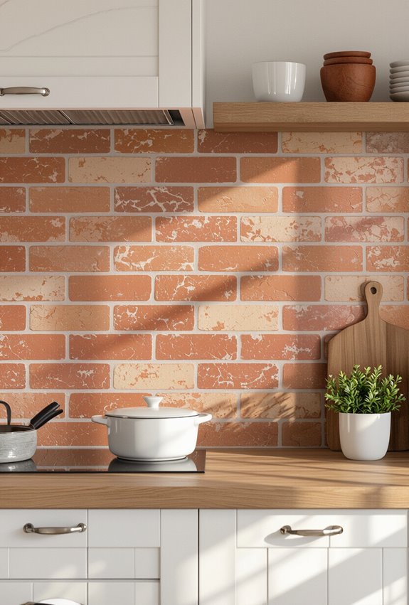 brick effect rustic porcelain charm