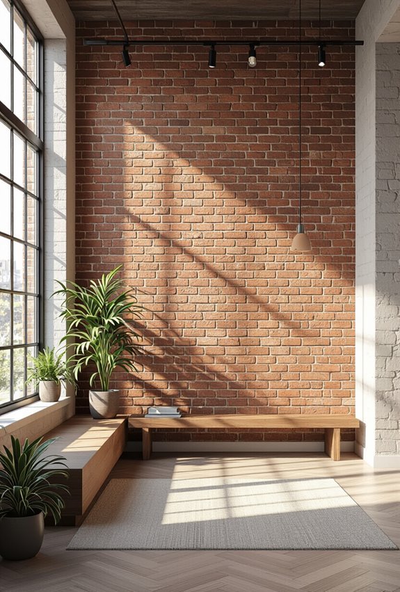 brick framed interior window design