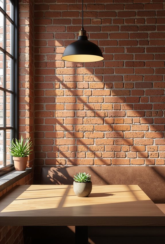 brick textured commercial space murals