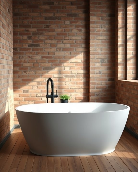 brick wall tub elegance