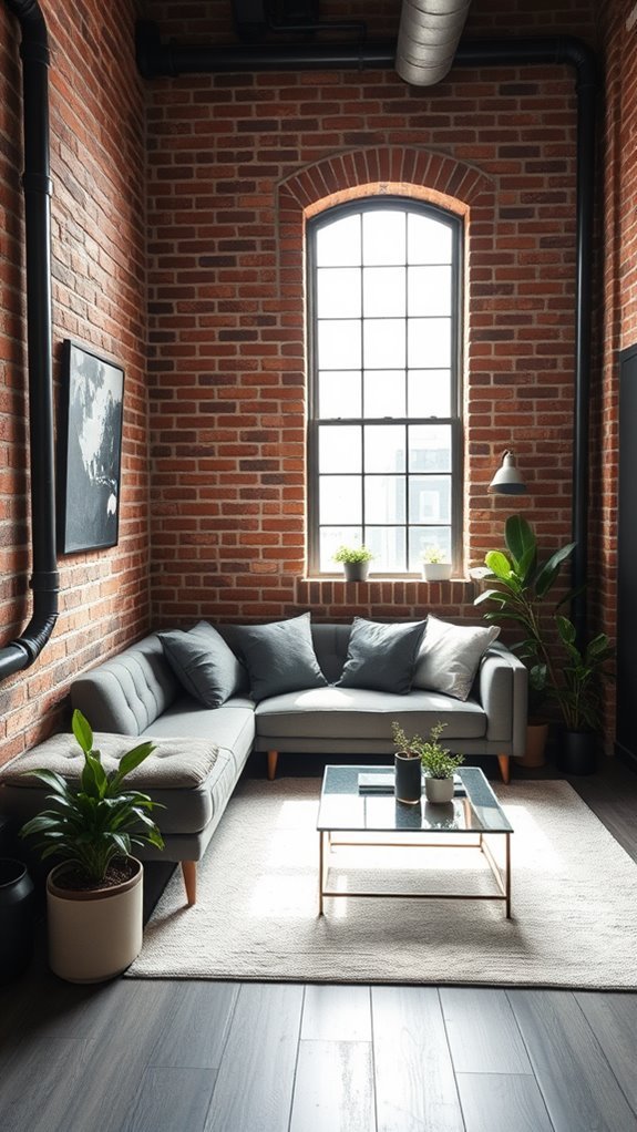 brick wallpaper enhances small spaces