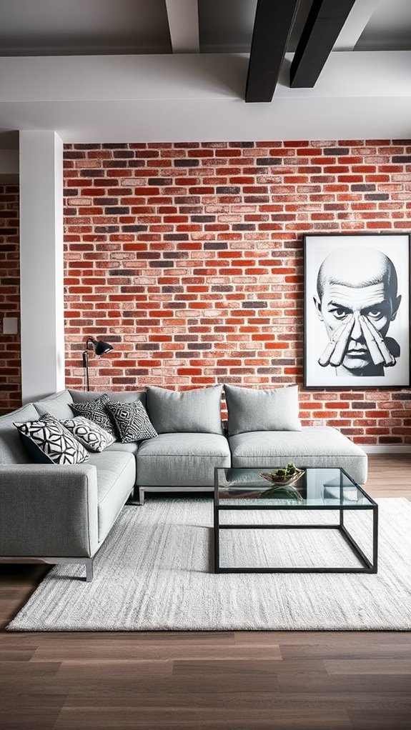 brick wallpaper modern decor