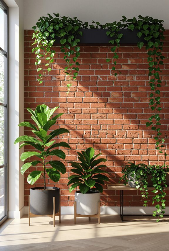 brick walls with plants