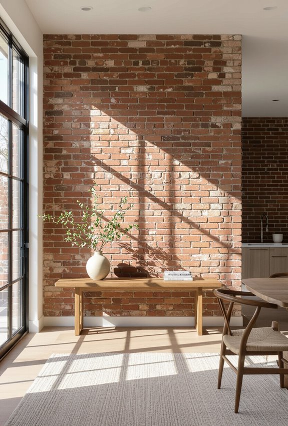 brick zoned open living spaces