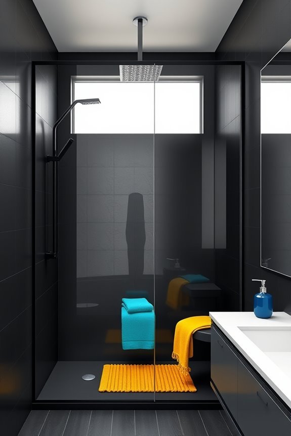 bright accessories for contrast