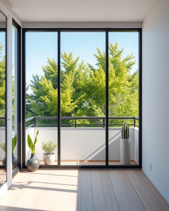 bright airy balcony views