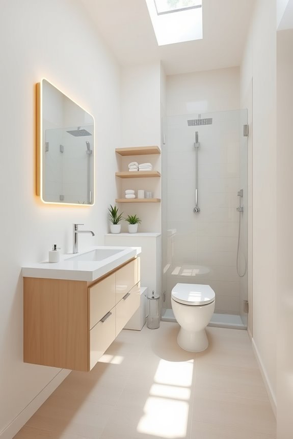 bright airy bathroom illusion