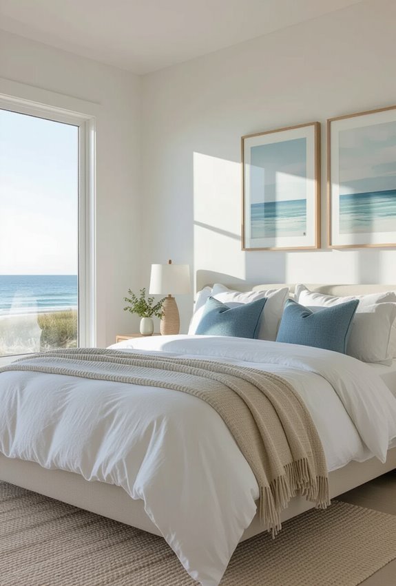bright airy coastal bedroom vibe