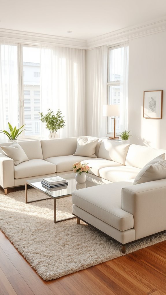 bright airy minimalist living room