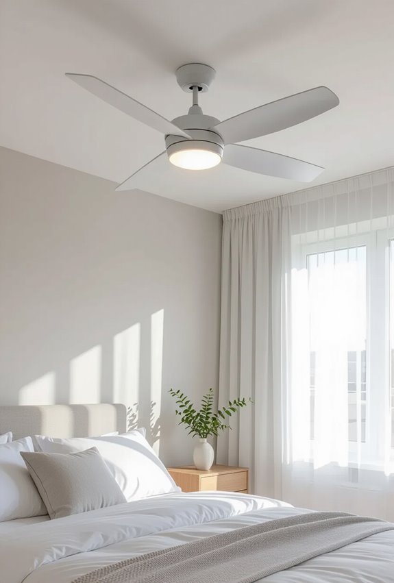 bright airy white ceiling fan