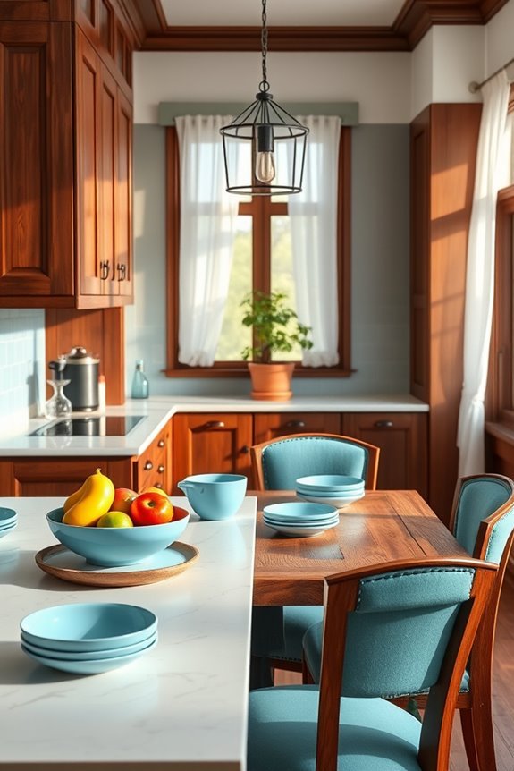 bright blue kitchen accents