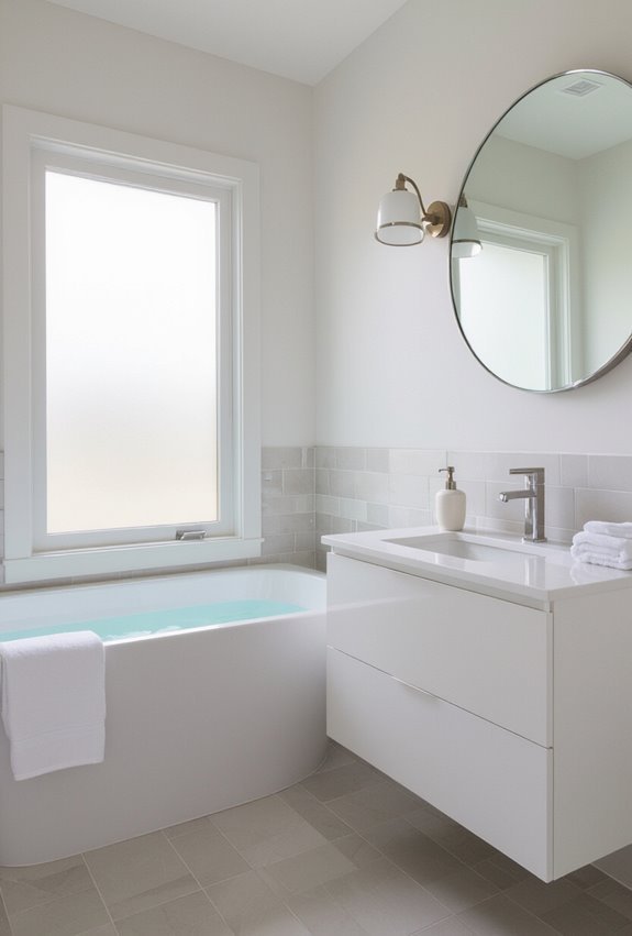 bright clean timeless white bathroom