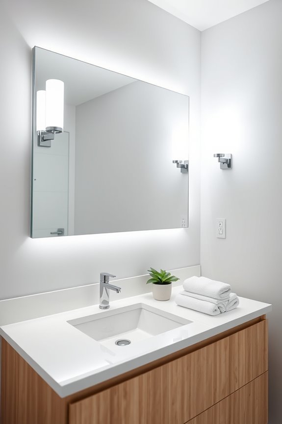 bright clear bathroom lighting