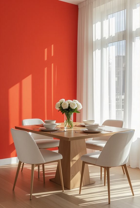 bright coral dining cheerfulness