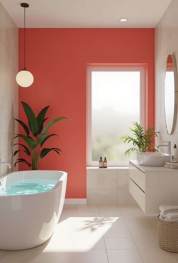 bright coral focal wall