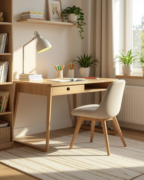 bright cozy study space