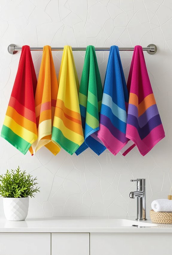 bright soft rainbow towels