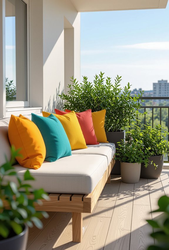 bright weather resistant patterned cushions