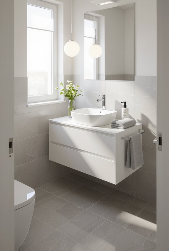 bright white soft gray
