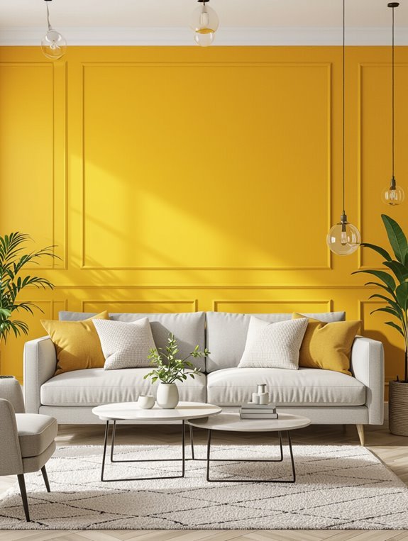 bright yellow accent walls