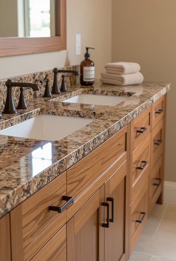 brown granite with wood