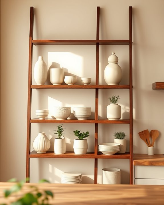 brown shelf cream accents