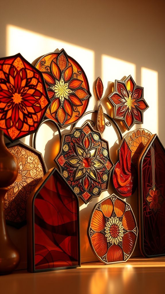 brown stained glass decor