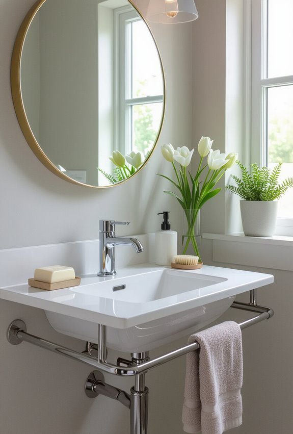 brushed brass and chrome accents