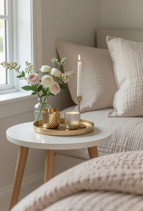 brushed brass and gold accents