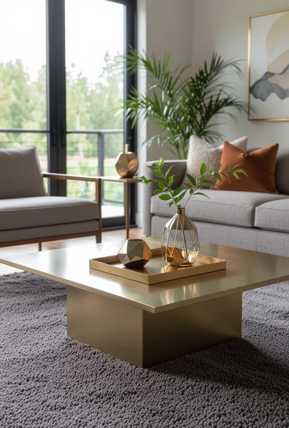 brushed gold and hammered silver