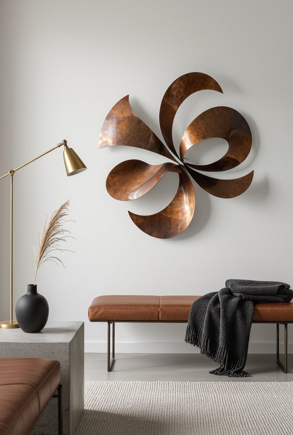 brushed steel kinetic wall art